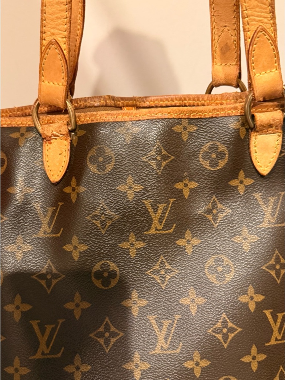 Louis Vuitton Monogram Canvas Brown Shoulder Bag with Tan Leather Handles - Picture 14 of 14